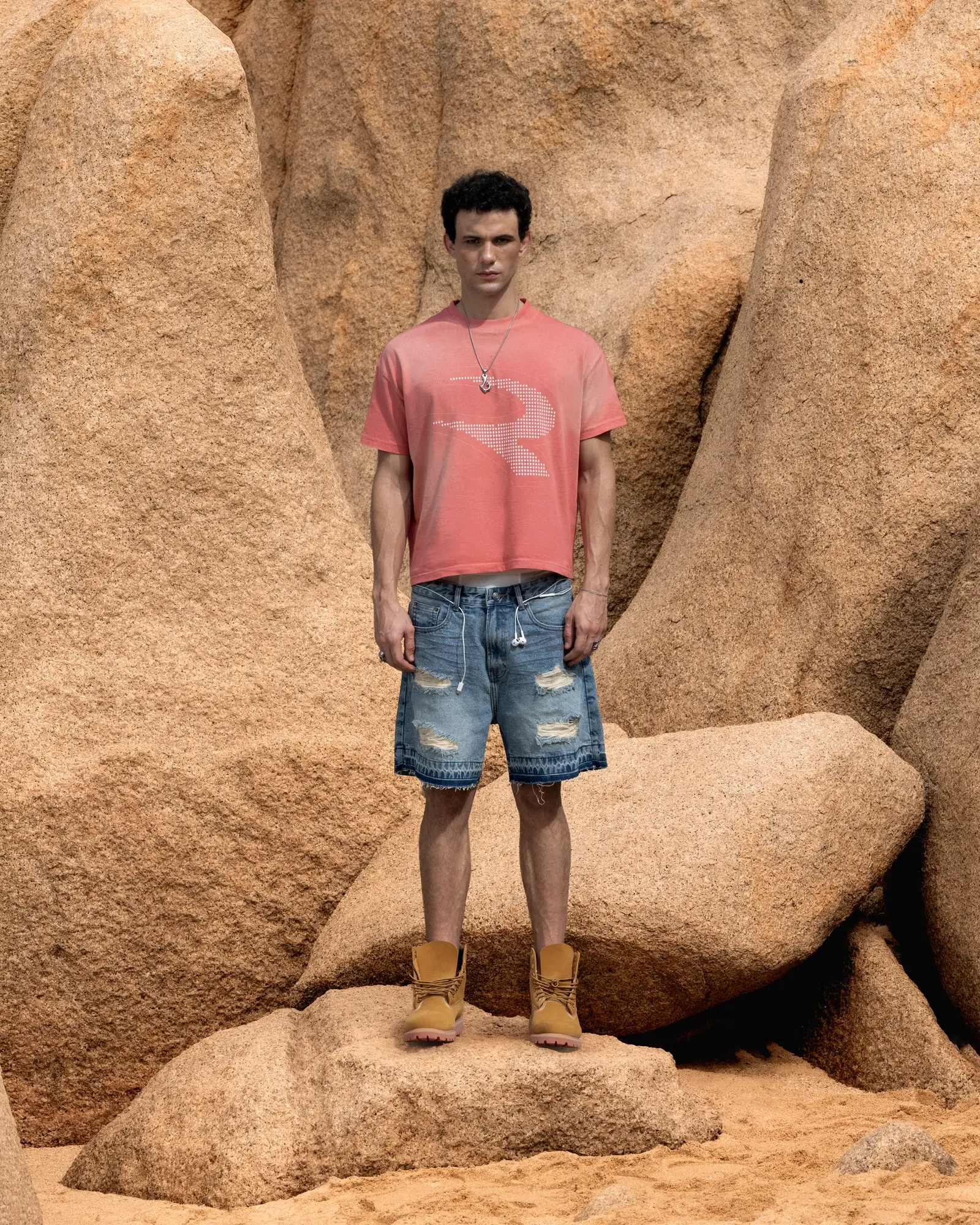 RAW DISTRESSED DENIM SHORTS